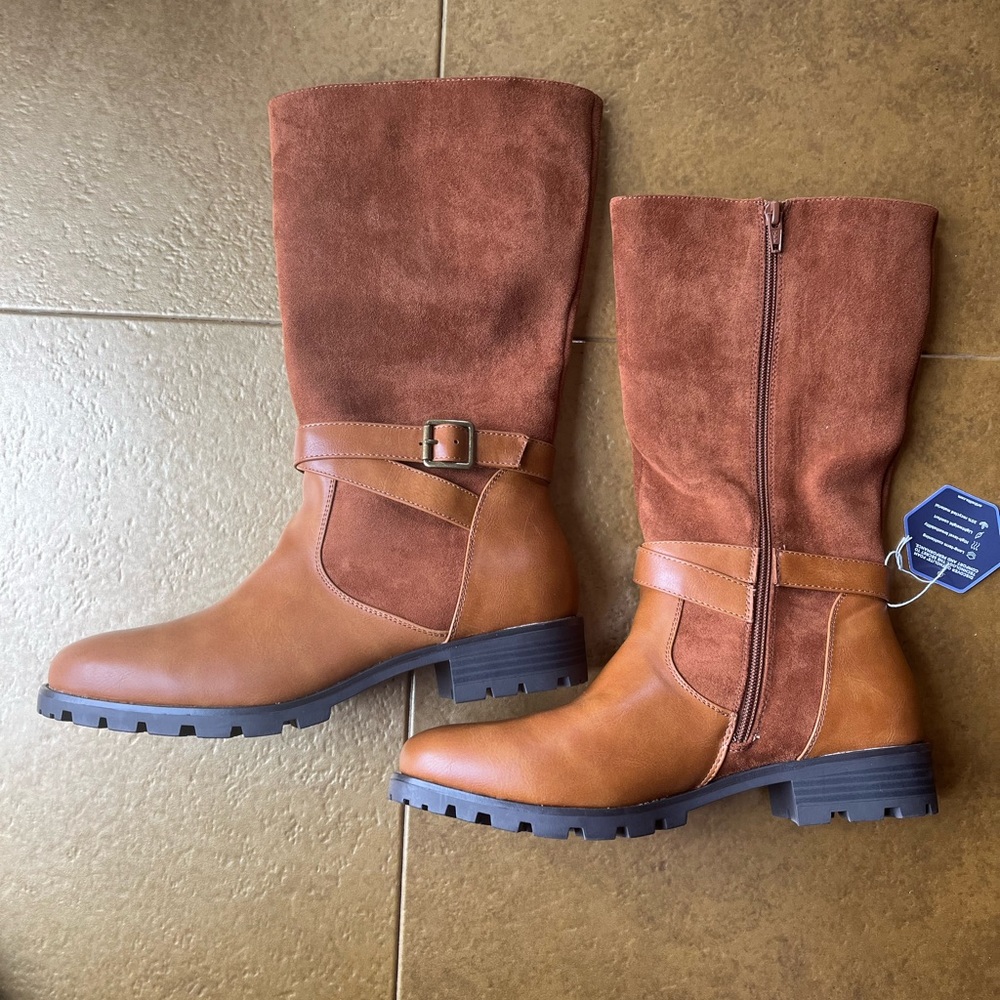 NWT croft&barrow boots sz.10 suede/man made leather ,golden, safe, comfo…
